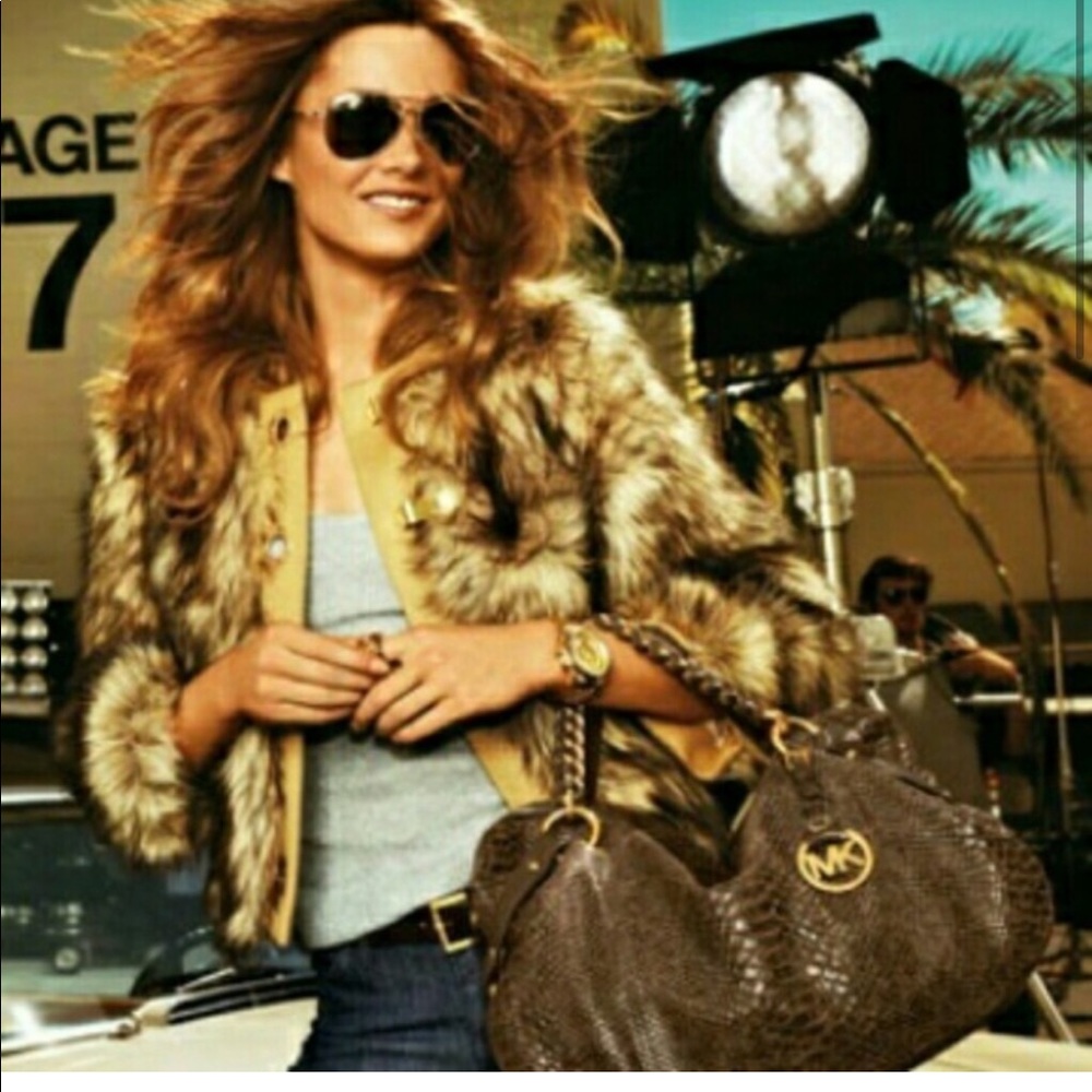 Michael Kors Tristan Brown Python Embossed Bag *E… - image 6